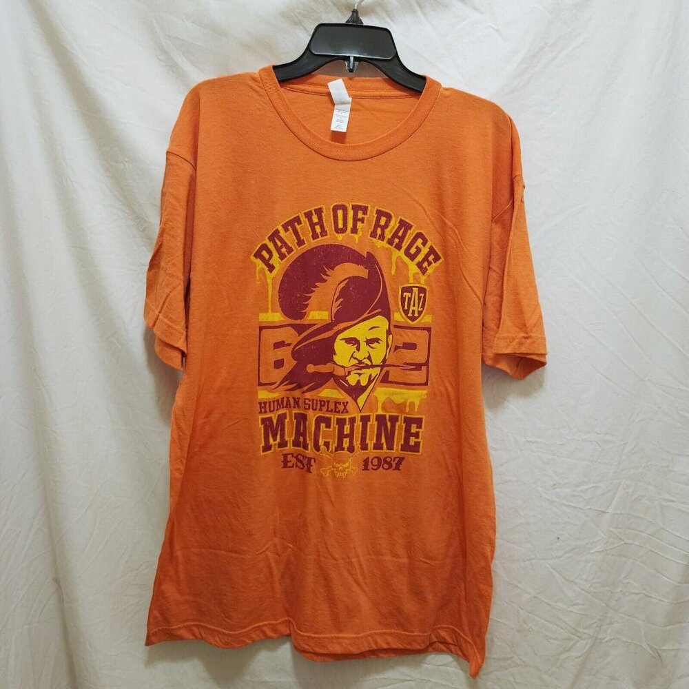 Pro Wrestling Crate Taz AEW‎ Path of Rage Human Suplex T-Shirt Mens XL Orange